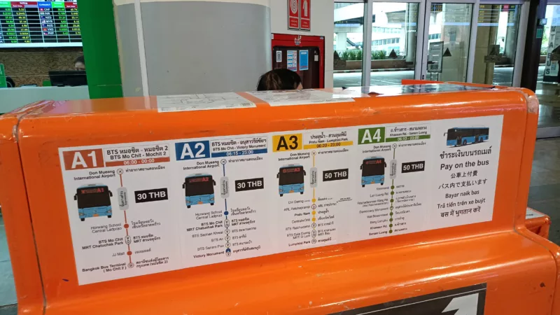 Airport Bus Routes in Bangkok, A1, A2, A3, A4